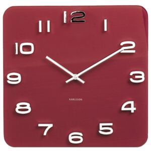 Nástěnné hodiny Vintage Glas 35 x 35 cm červené - Karlsson