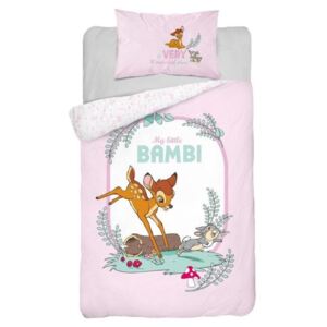 DETEXPOL Povlečení do postýlky Little Bambi pink Bavlna, 100/135, 40/60 cm