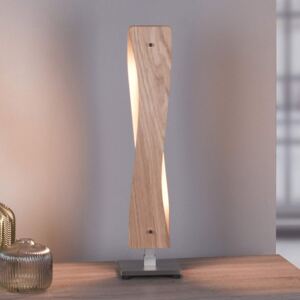 Lucande Lian LED stolní lampa, dubové dřevo
