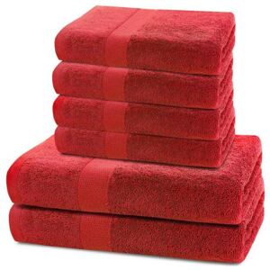 Sada froté ručníků a osušek červená 6 ks