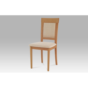 Jídelní židle dřevěná dekor buk a potah béžová látka BC-3960 BUK3
