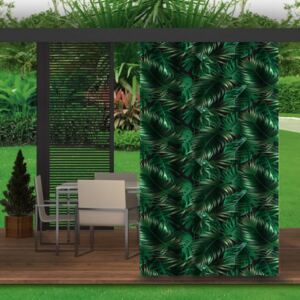 Zahradní závěs do altánku MIG143 palmové listí Zelená 155 x 220 cm