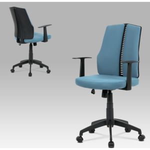 Artium Kancelářská židle, látka modrá, houpací mechanismus, kříž plast černý, plastová kolečka - KA