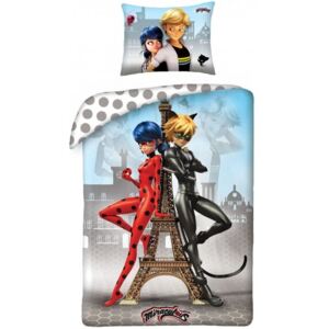 Halantex • Ložní povlečení Kouzelná beruška a Černý kocour - Miraculous Ladybug & Cat Noir - 100% bavlna - 70 x 90 cm + 140 x 200 cm