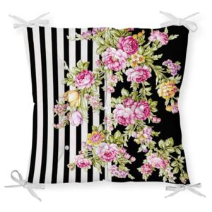Polštář na sezení Minimalist Cushion Covers Black White Flower 40x40 cm