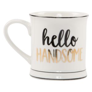 Sass & Belle Porcelánový hrnek s nápisem Hello Handsome 400ml