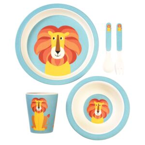 Rex London Sada dětského bambusového nádobí s motivy lva Charlie The Lion