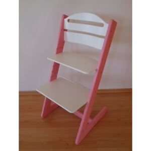 Rostoucí židle Jitro BABY růžová-bílá