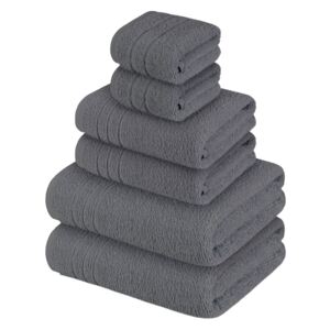 MIOMARE® Sada froté ručníků, 6dílná (tmavě šedá)