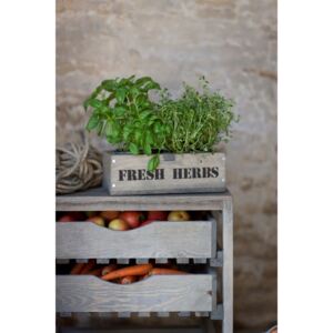 Dřevěný truhlík s květníčky Fresh herbs