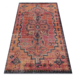 Moderní kusový koberec MUNDO D7961 outdoor vintage červený černý Rozměr: 80x150 cm