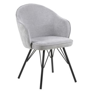 Design Scandinavia Jídelní židle s kovovou podnoží Milena, prošívaná, šedá