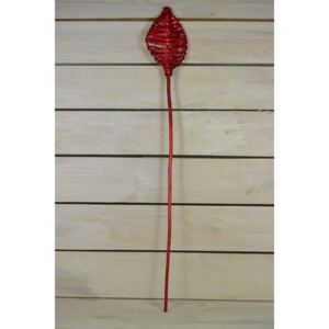 Vánoční dekorace - červený třpytivý list (v. 63 cm)
