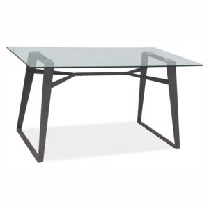 Jídelní stůl - BOLT, 140x80, sklo/černá