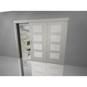Posuvné dveře Posuvné dveře dvoukřídlé sklo dominants perlově šedá lamino 18mm