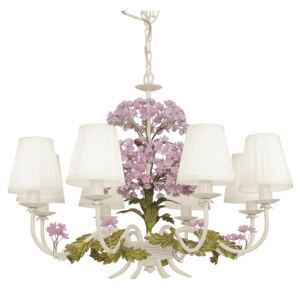 Luxusní romantický lustr s květy hortenzií