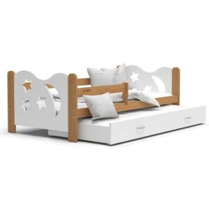 Dětská postel MIKOLAJ P2 80x190 cm s olše konstrukcí v bílé barvě s přistýlkou