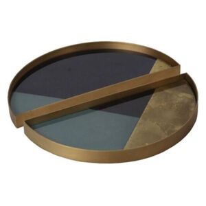 Ethnicraft Tác Glass Valet Tray Round, geometric