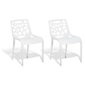 Sada 2 plastových židlí bílých MORGAN