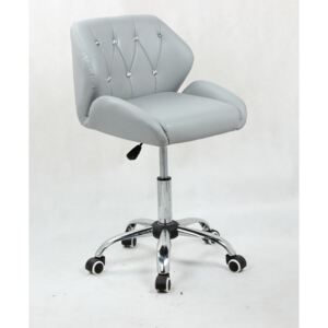 Pracovní / kosmetická židle PALERMO na kolečkové podstavě - šedá