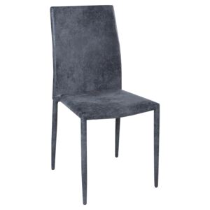 Moebel Living Tmavě šedá čalouněná jídelní židle Toni