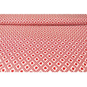 Dekorační látka Bavlna Rudé srdíčka, š. 140 cm Rudá