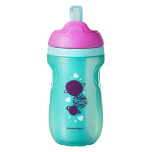 TOMMEE TIPPEE Netekoucí termohrnek s brčkem Explora 260 ml 12 m+ tyrkysová