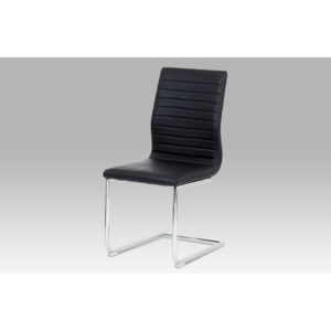Jídelní židle chrom a černá ekokůže HC-348 BK