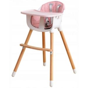 Bestent Dětská dřevěná jídelní židle 2v1 Pink Modern Ecotoys