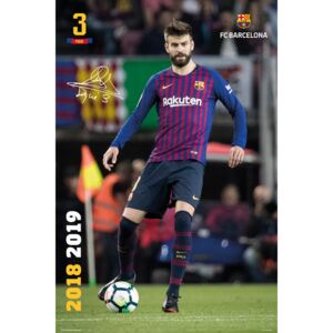 Plakát, Obraz - FC Barcelona 2018/2019 - Pique, (61 x 91,5 cm)