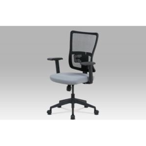 Autronic KA-M02 GREY - Kancelářská židle, šedá látka+černá síťovina, houpací mech., plastový kříž