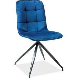 Jídelní čalouněná židle TEXO VELVET modrá