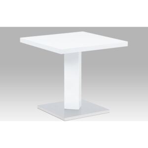 Jídelní stůl AT-4001 WT 80x80 cm, vysoký lesk bílý/chrom