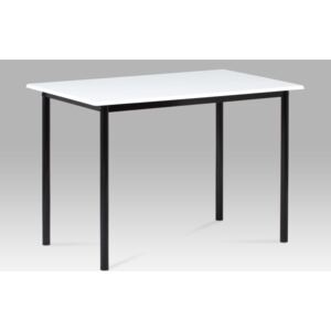 Jídelní stůl GDT-222 WT 110x70 cm, vysoký lesk bílý/černý lak