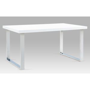 Jídelní stůl A880 WT 150x90 cm, bílý lesk/chrom