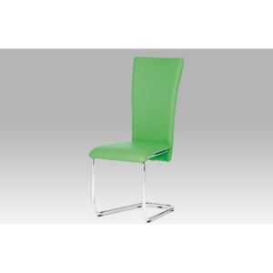 Jídelní židle DCL-173 GRN koženka zelená, chrom