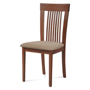 Jídelní židle BC-3940 TR3 masiv buk, barva třešeň, látka krémová