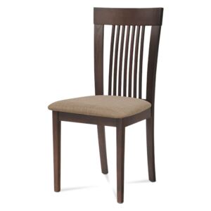 Jídelní židle BC-3940 WAL masiv buk, barva ořech, látka krémová