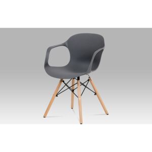 Jídelní židle Albina GREY plast šedý strukturovaný, masiv buk