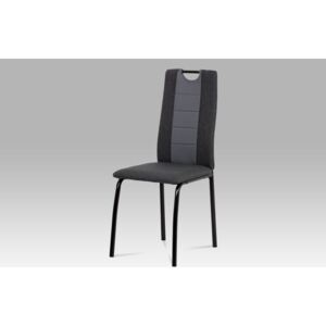Jídelní židle DCL-399 GREY látka antracit a šedá ekokůže, kov černý mat