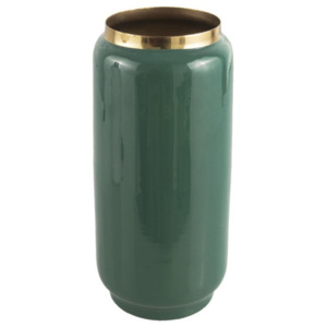 Zelená váza s detailem ve zlaté barvě PT LIVING Flare, výška 27 cm