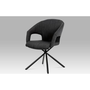 Jídelní židle HC-784 BK2 látka černá, kov matná černá
