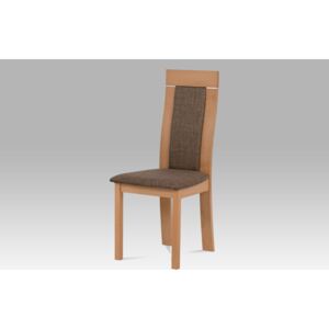 Jídelní židle BC-3921 BUK3 masiv buk, barva buk, látka hnědá