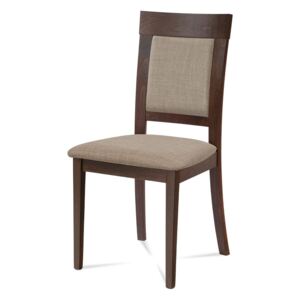 Jídelní židle BC-3960 WAL masiv buk, barva ořech, látka krémová