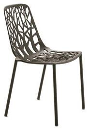 Fast Hliníková stohovatelná jídelní židle Forest, Fast, 48x53x81 cm, lakovaný hliník barva metallic grey