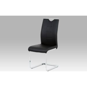 Jídelní židle DCL-411 BK koženka černá, chrom