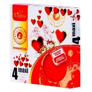 Čajové Maxi 4ks Romantica vonné svíčky