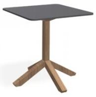 Roda Teakový jídelní stolek Root, Roda, čtvercový 90x90x72 cm, teakový rám, HPL deska šedá (grey)