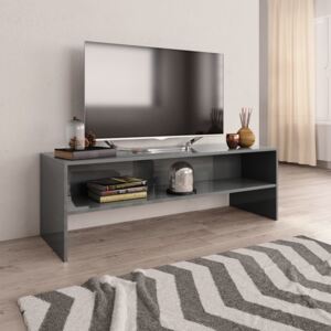 TV stolek šedý s vysokým leskem 120 x 40 x 40 cm dřevotříska