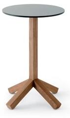 Roda Teakový odkládací/boční stolek Root, Roda, kulatý 45x67 cm, teakový rám, kamenná deska barva dle vzorníku